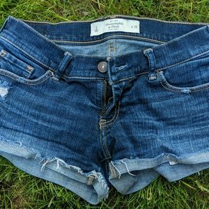 Abercrombie Distressed Blue Jean Shorts